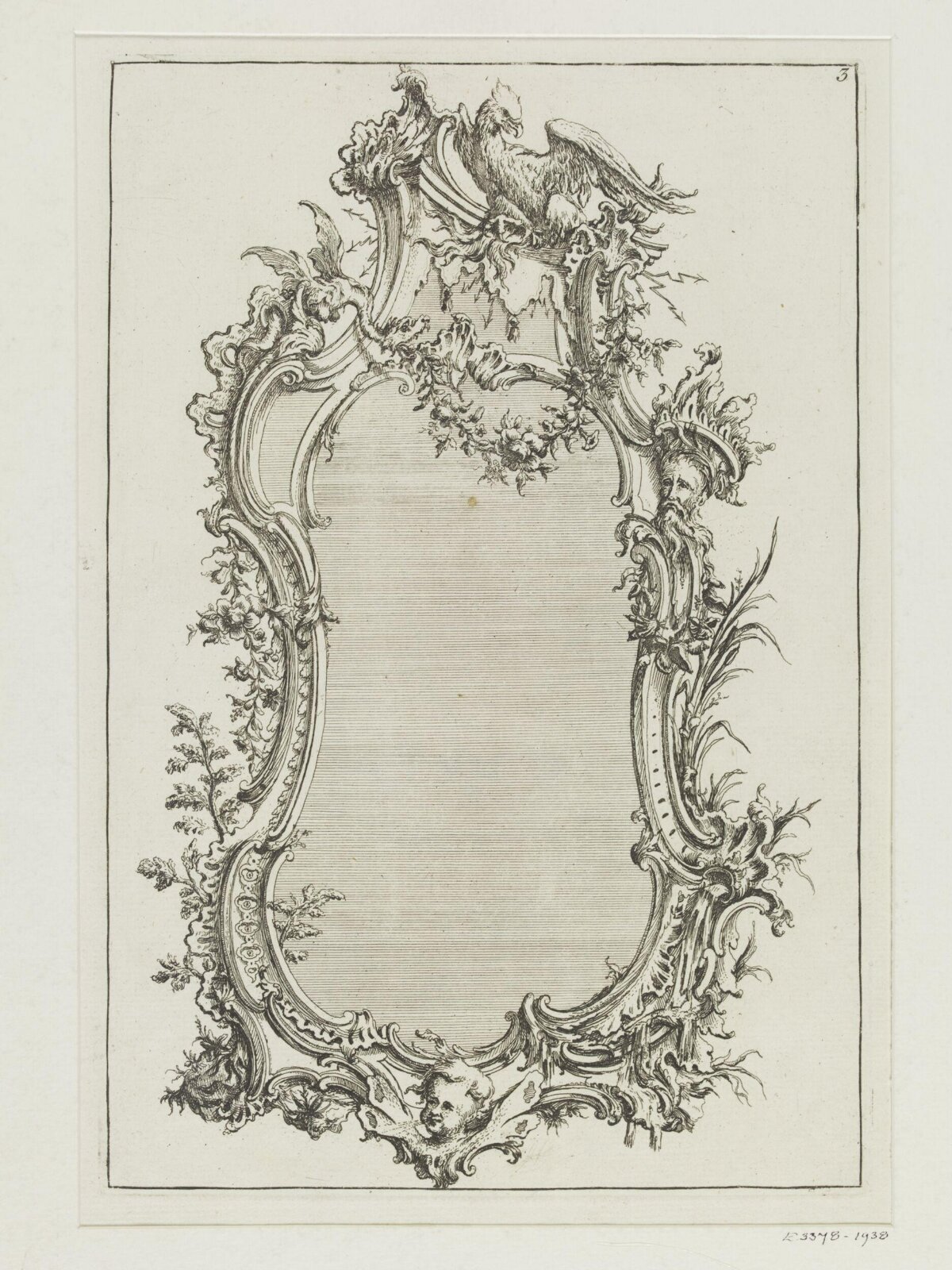 Ornate Rococo Decorative Frame Etching