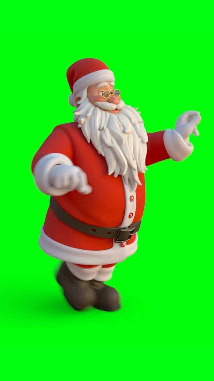 Dancing 3D Santa Claus on Green Screen