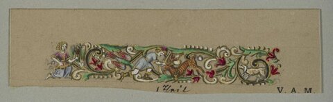 Medieval Hunting Decorative Border Sketch