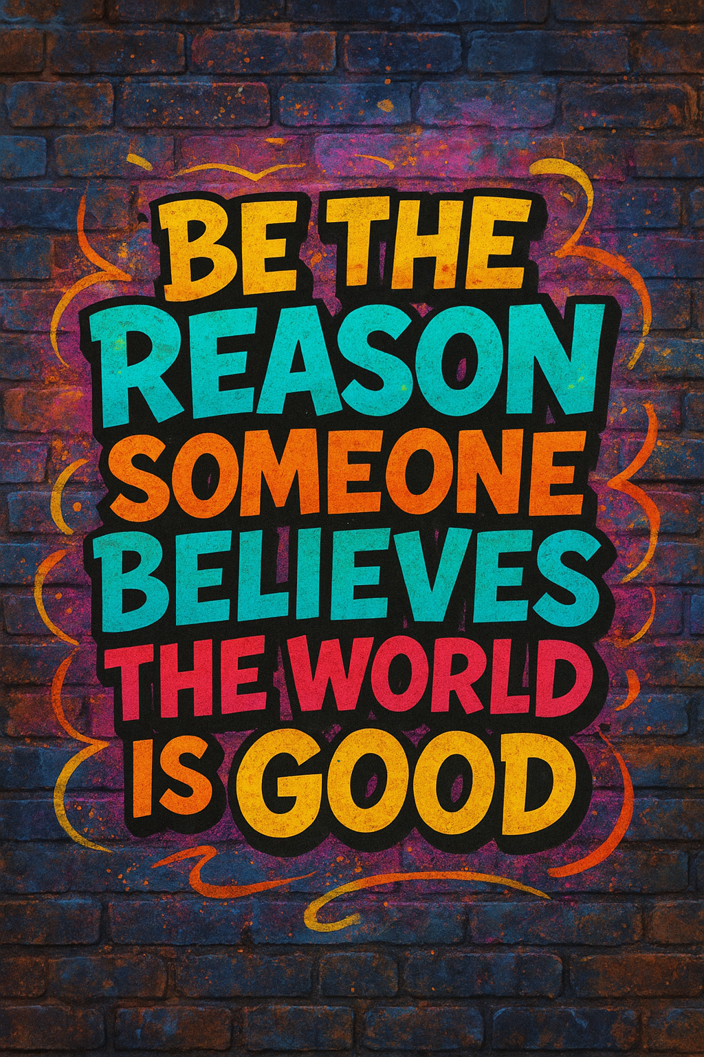 Inspirational Quote Graffiti On Brick Wall