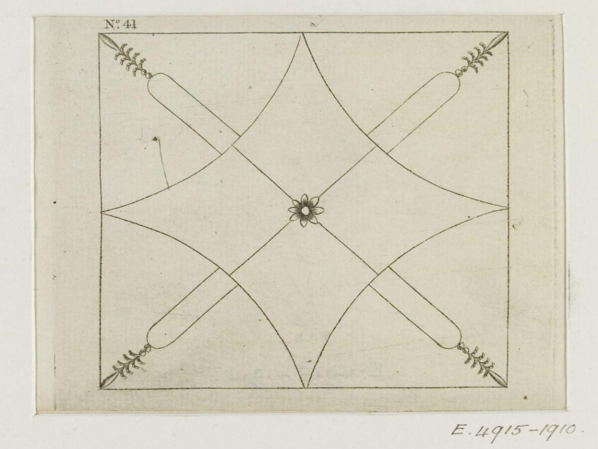 Antique Geometric Ornament Design Drawing