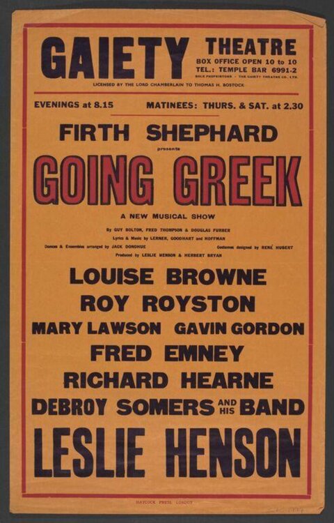 Vintage Going Greek Theatre Poster