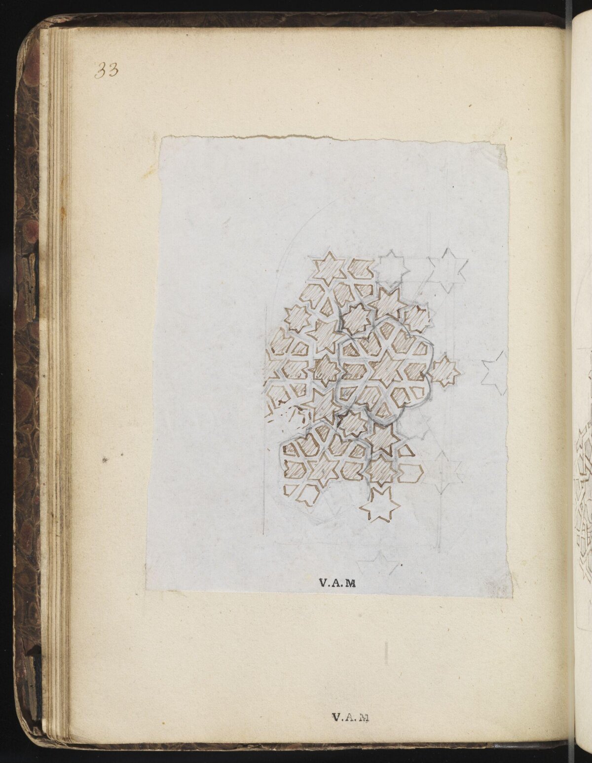 Geometric Star Pattern Sketch on Album Page