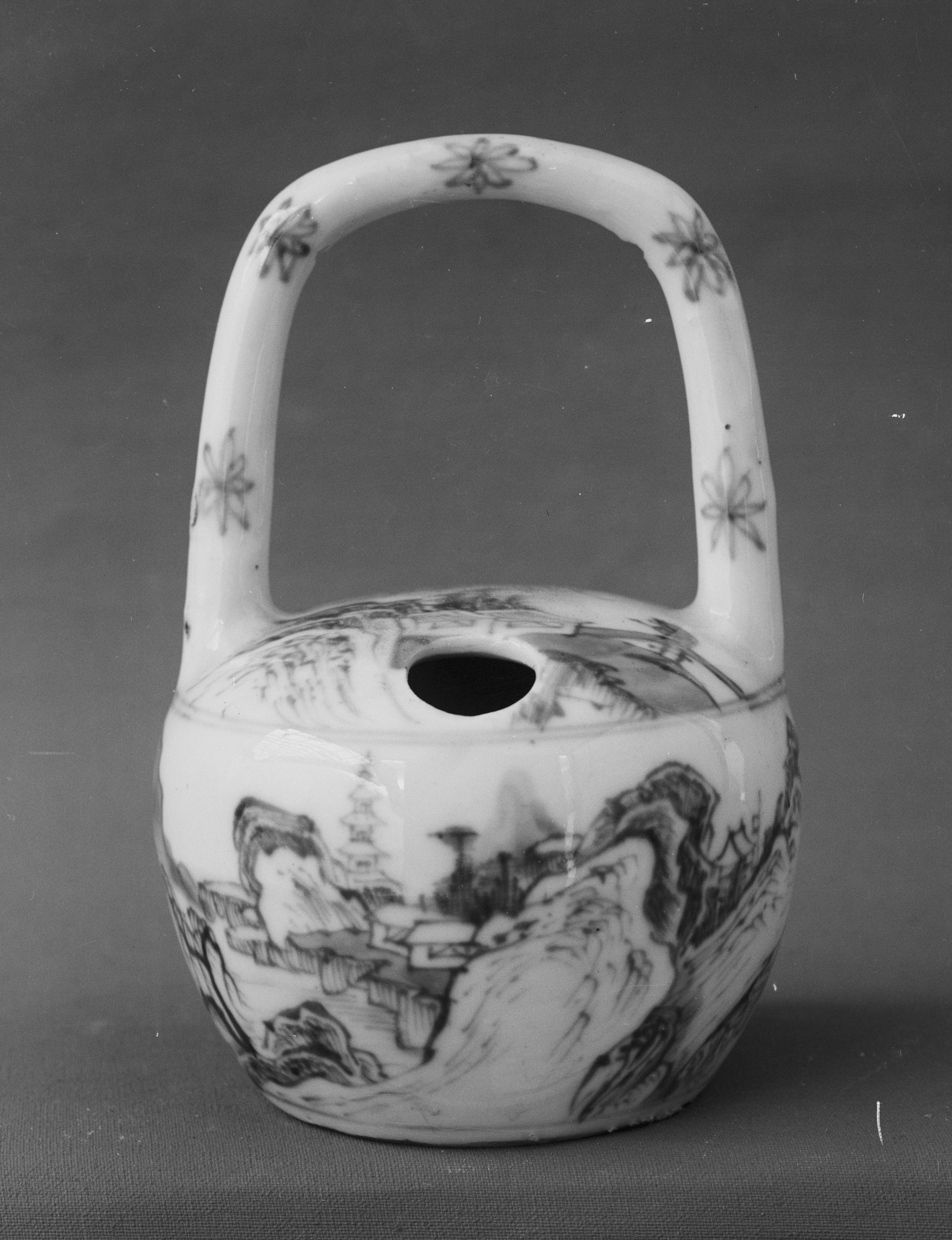 Landscape Painted Porcelain Water Dropper