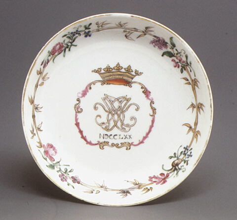 Painted Armorial Porcelain Dish
