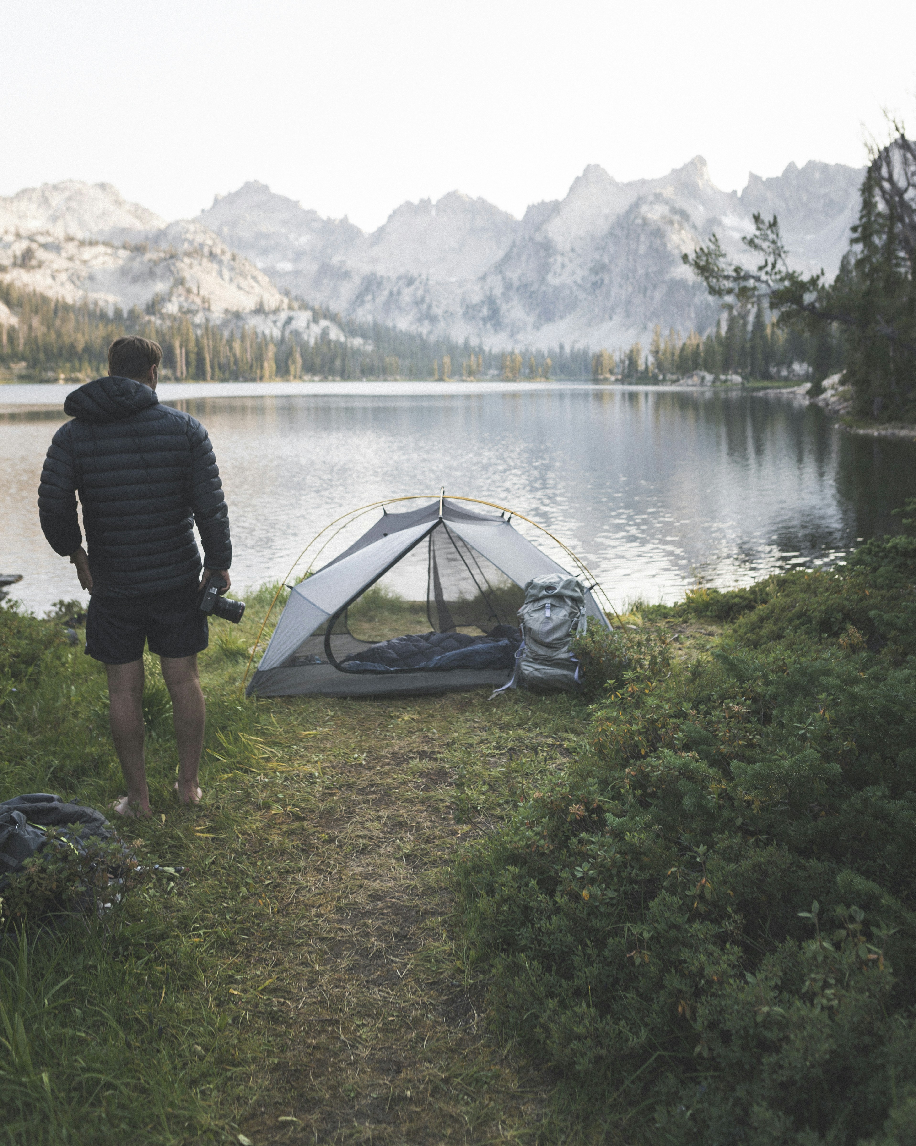 Camping by Alpine Lake