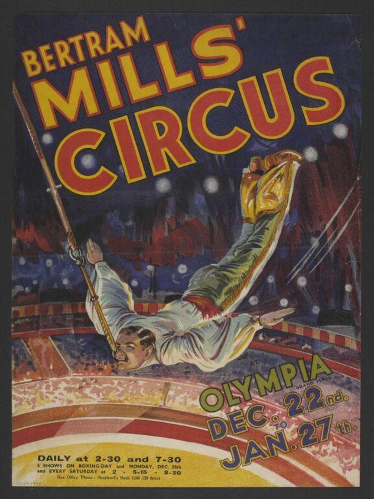 Bertram Mills Circus Vintage Poster