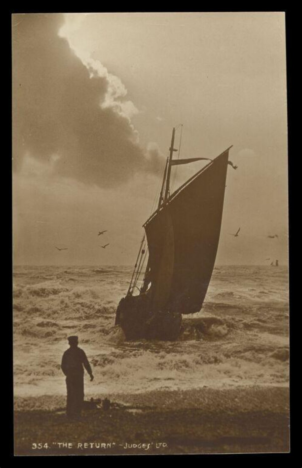 The Return: Sailing Ship Near Shore