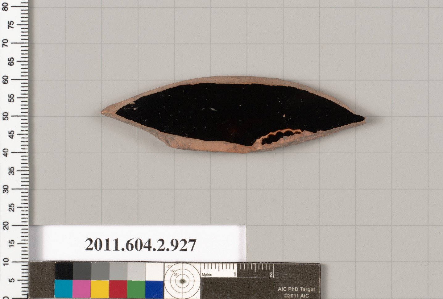 Ancient Black Glaze Pottery Fragment