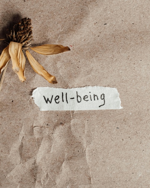 Well-being Text With Dried Flower