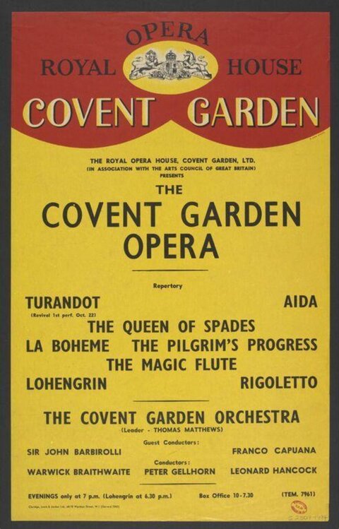 Covent Garden Opera Performance Poster