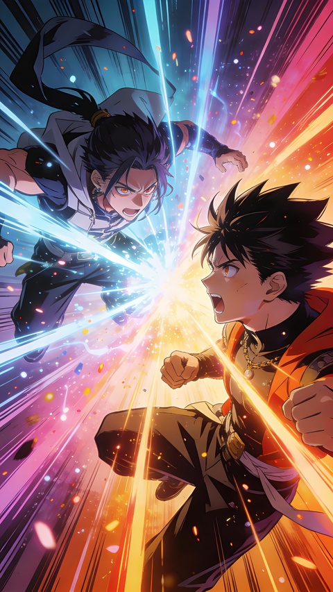 Anime Heroes Clash in Battle