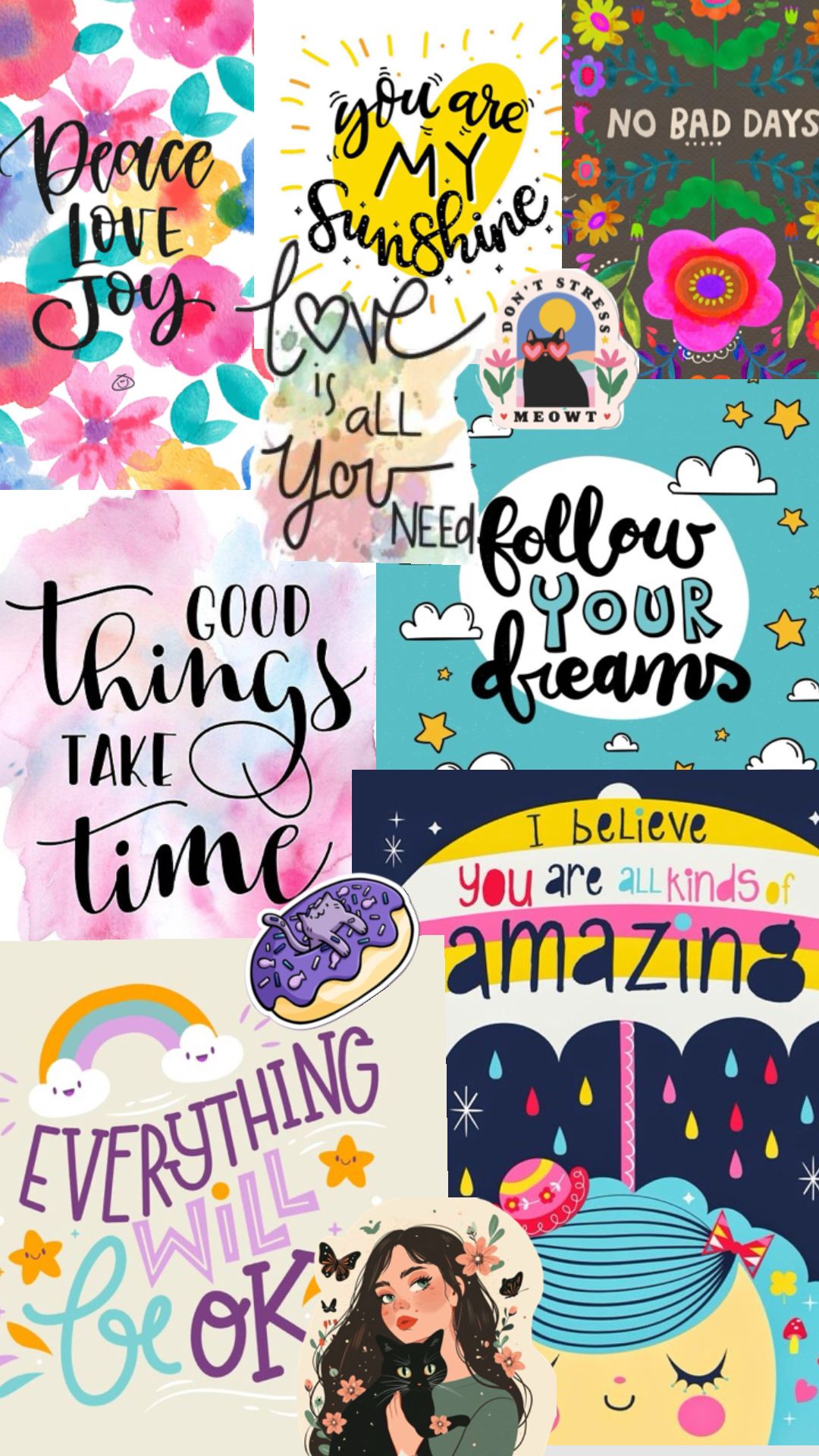 Positive Motivational Quote Collage