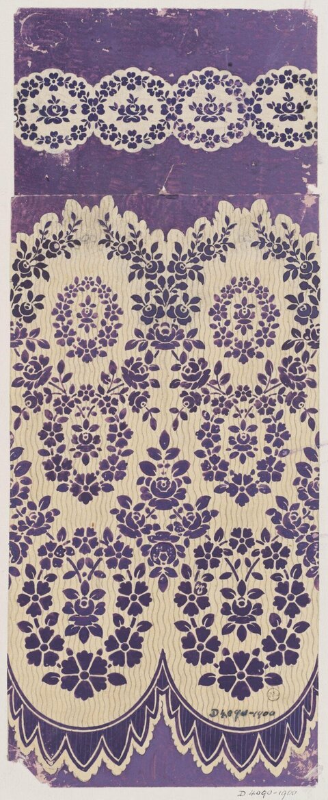 Vintage Purple Floral Textile Pattern