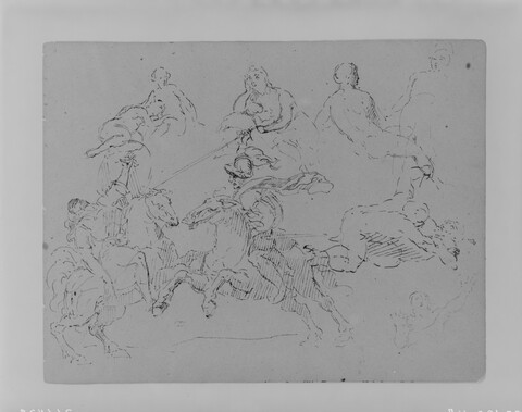 Figure and Cavalry Composition Sketch