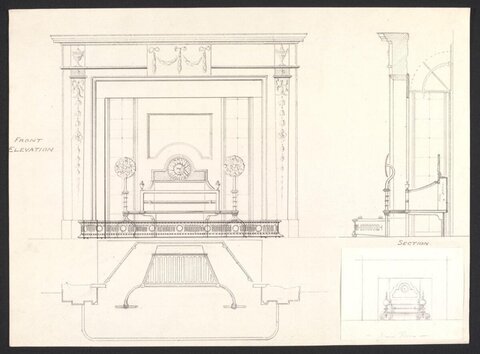 Fireplace Architectural Design Drawing