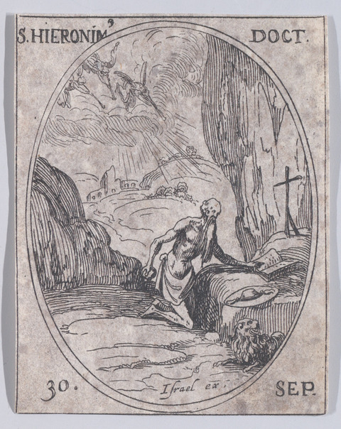 Religious Etching of Saint Jerome