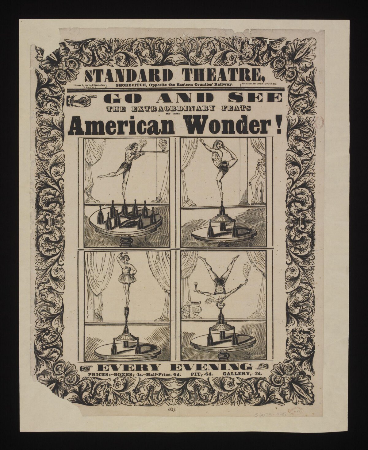Vintage American Wonder Acrobat Show Poster