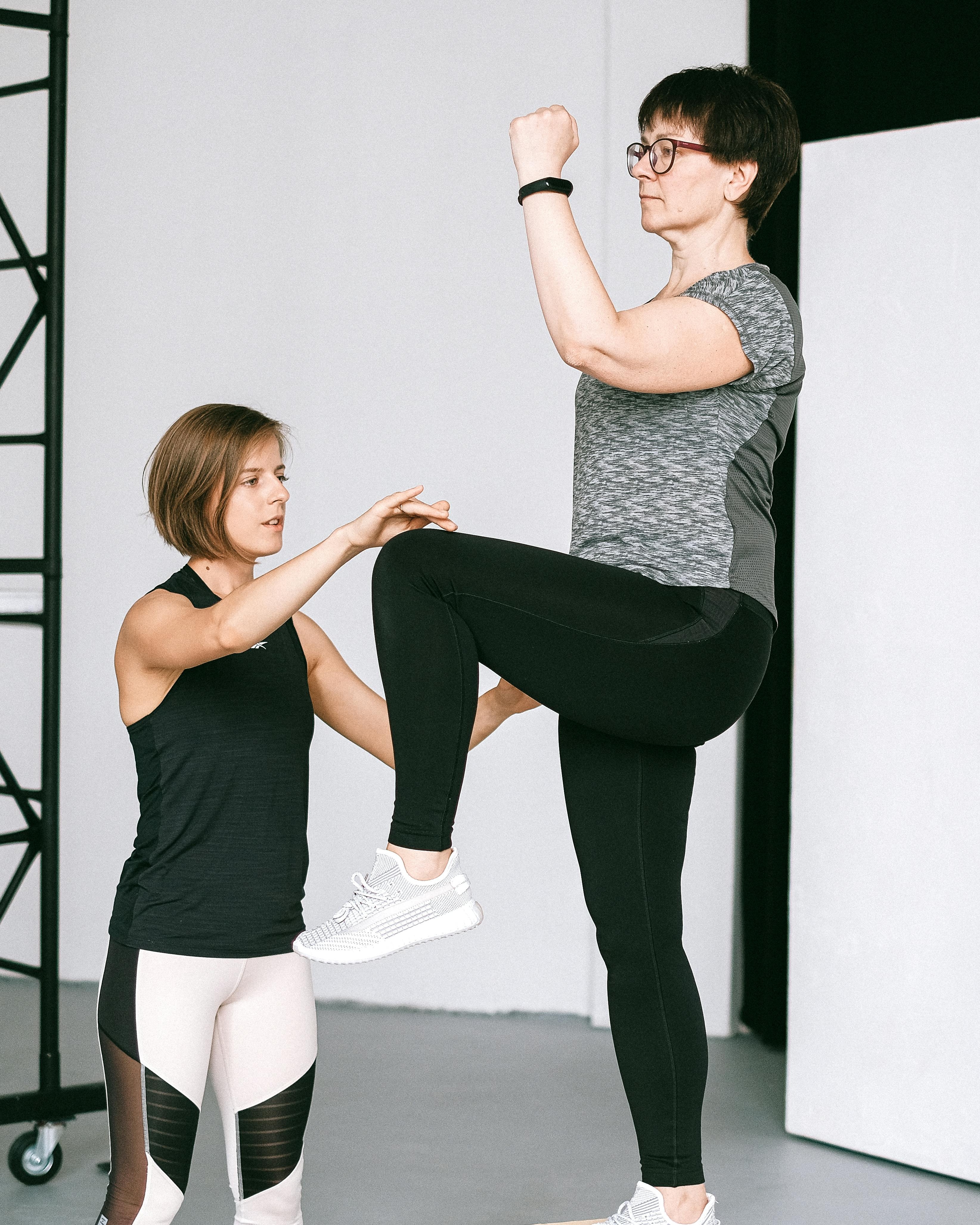 Fitness Trainer Coaching Client Workout