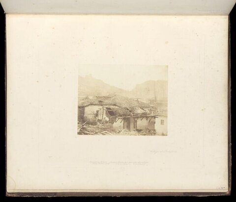 Vintage Photo of Damaged Village Houses