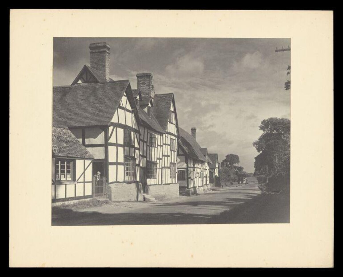 Vintage Half-Timbered Village Street