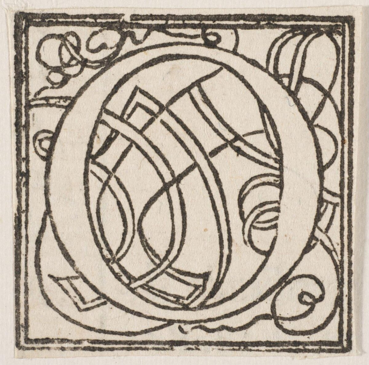 Decorative Initial O Woodcut