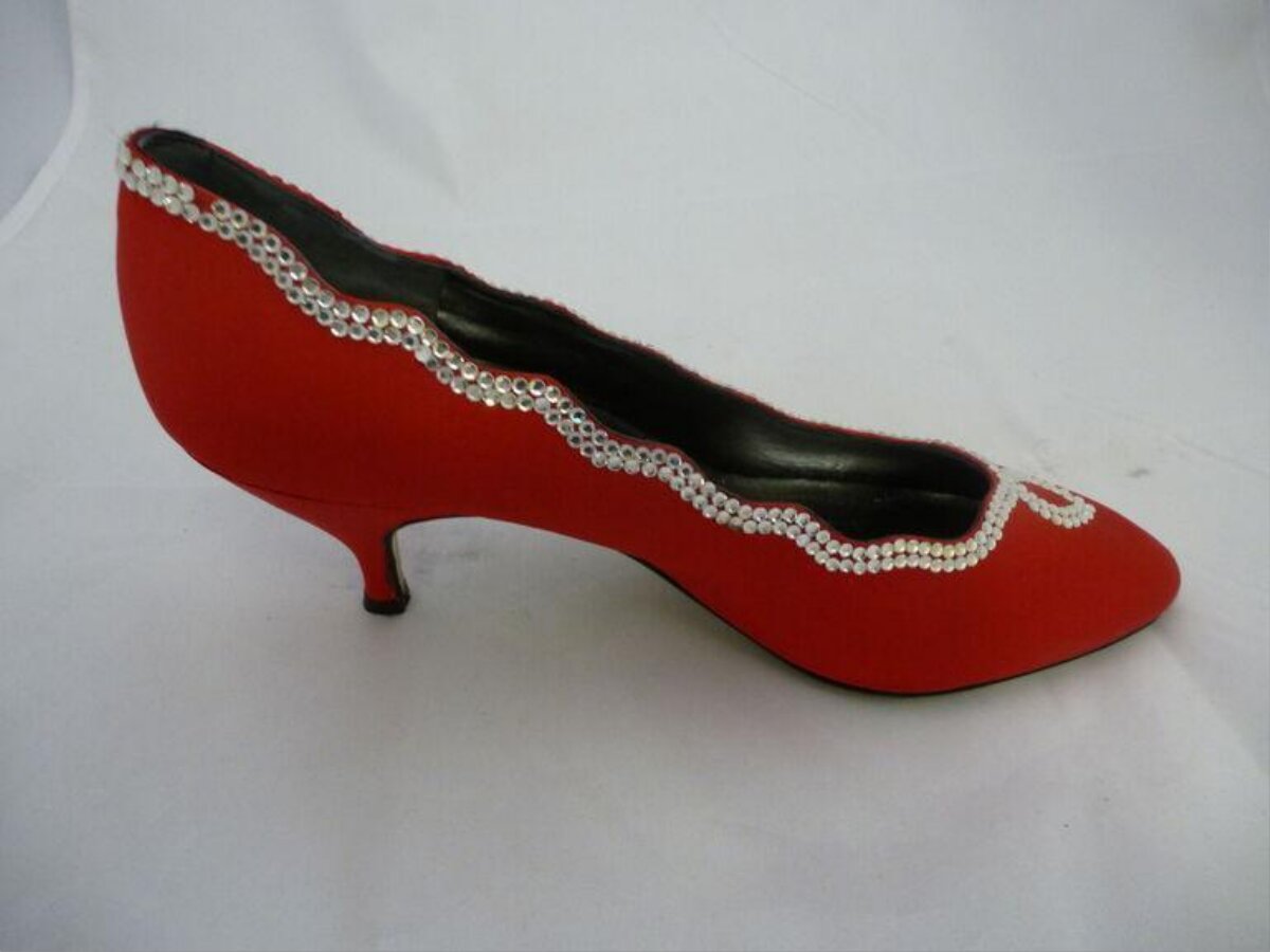 Red Rhinestone High Heel Shoe