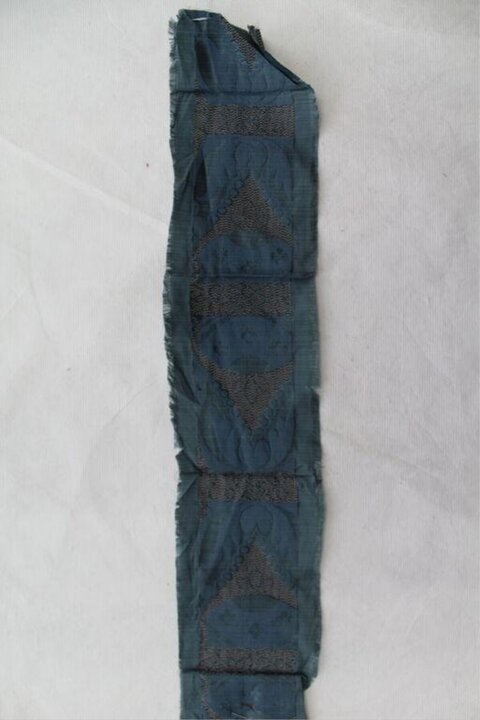 Ancient Blue Patterned Textile Fragment