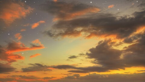 Sunset Sky with Stars