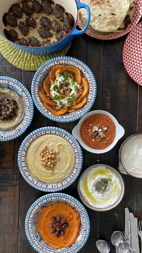 Homemade Middle Eastern Meze Spread