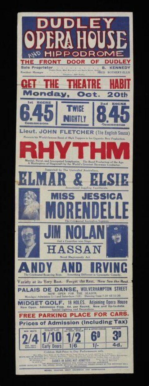 Vintage Dudley Opera House Performance Poster