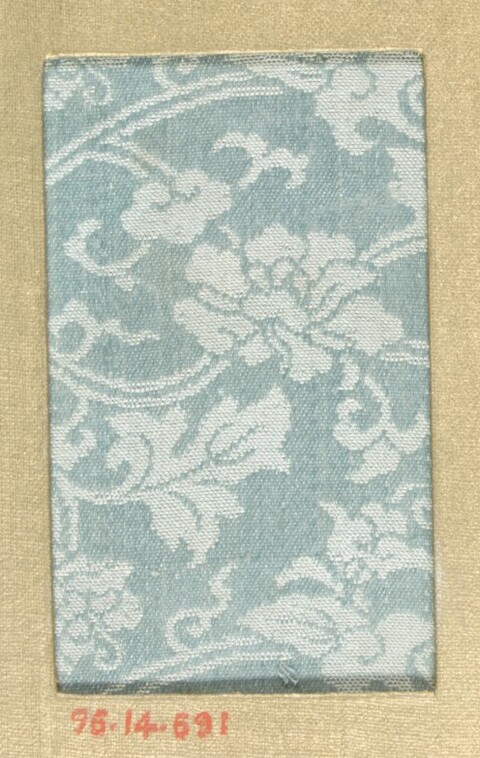 Light Blue Floral Textile Sample