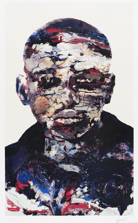 Abstract Textured Portrait of a Man