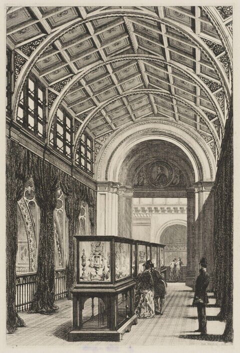 Museum Gallery Interior Etching