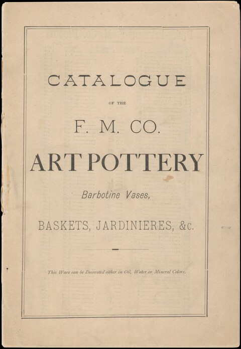 Vintage F.M. Co Art Pottery Catalog Cover