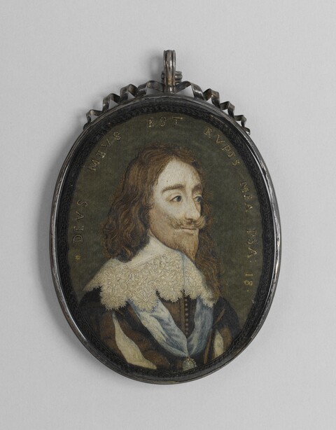 Embroidered Miniature Portrait Pendant