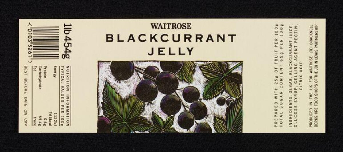 Waitrose Blackcurrant Jelly Label