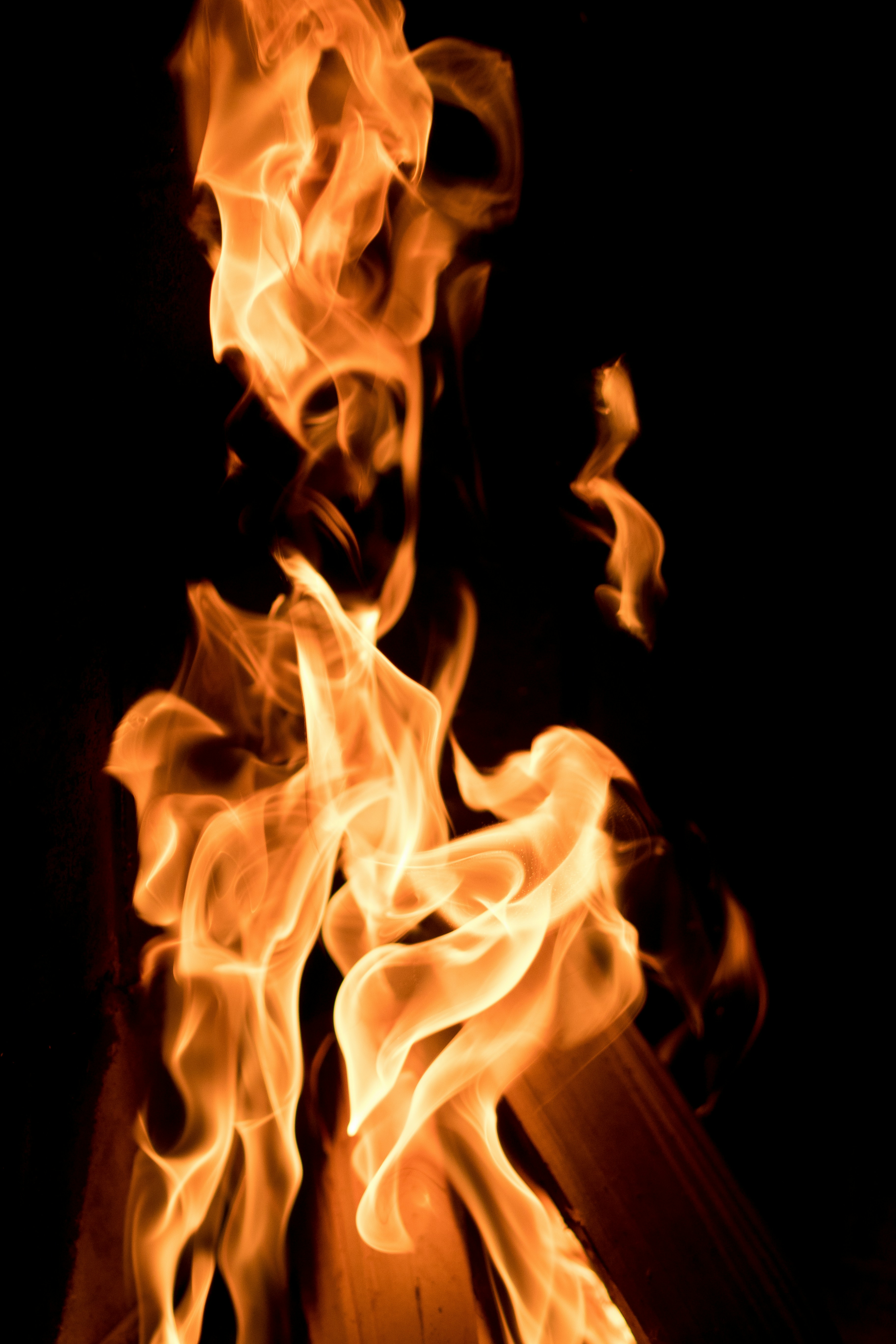 Burning Flames on Wood