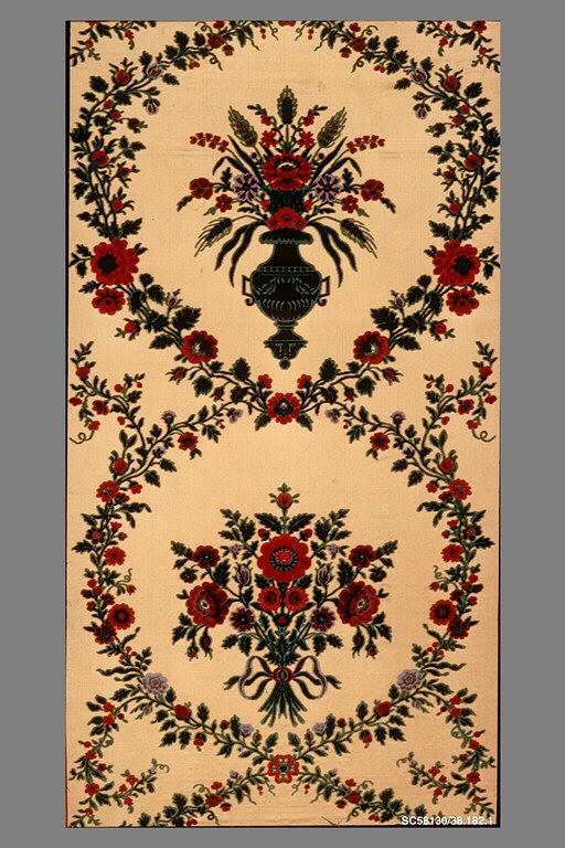 Vintage Floral Embroidered Textile
