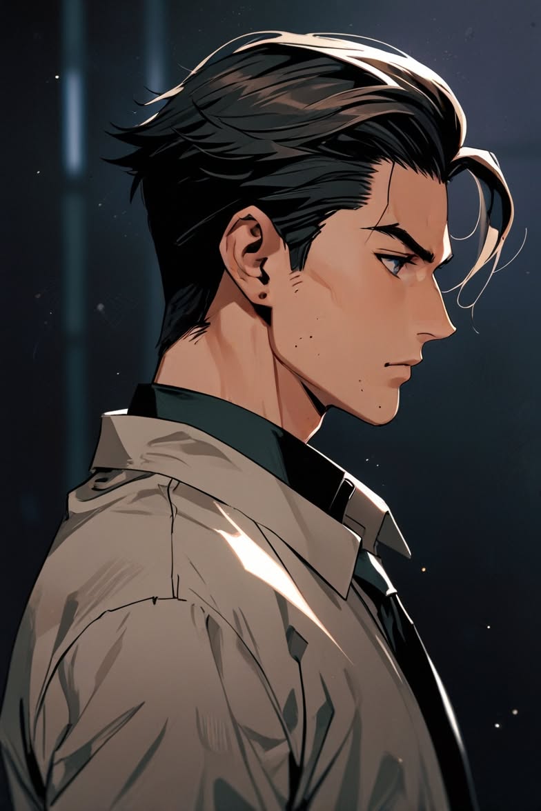 Anime Man Side Profile Portrait