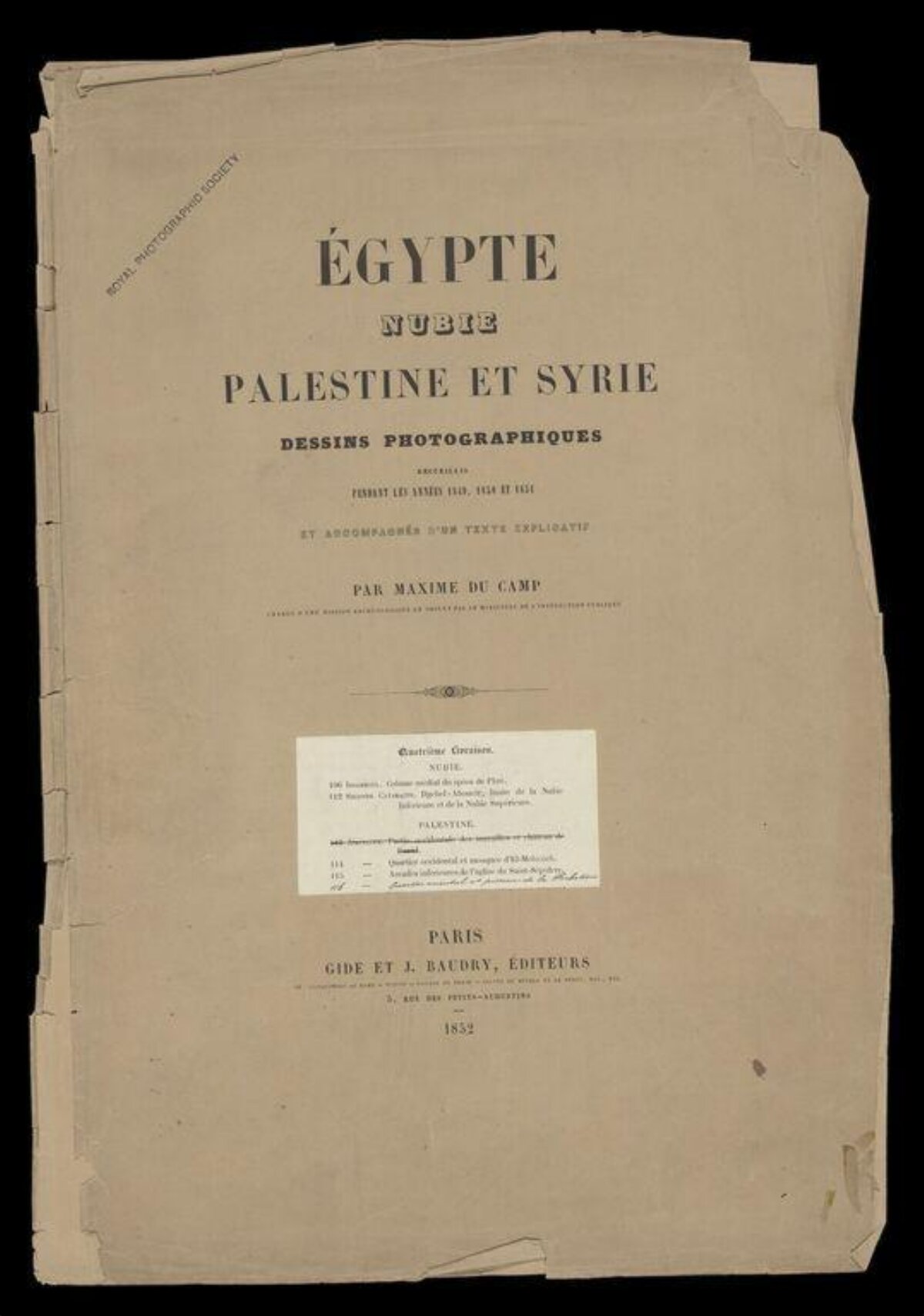 1852 Antique Book Title Page