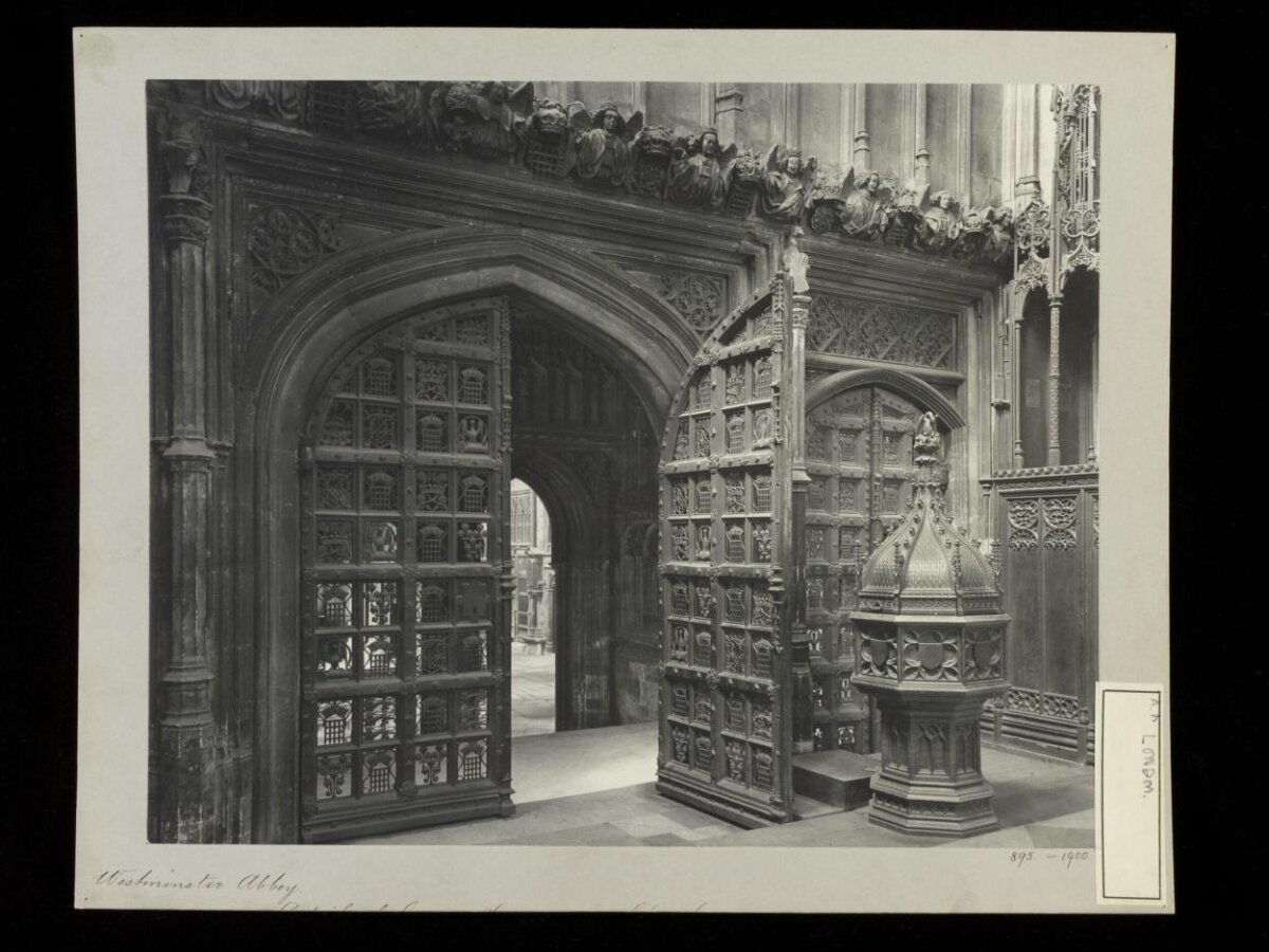 Westminster Abbey Gates and Font