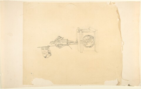 Pencil Sketch of Armored Statue Monument