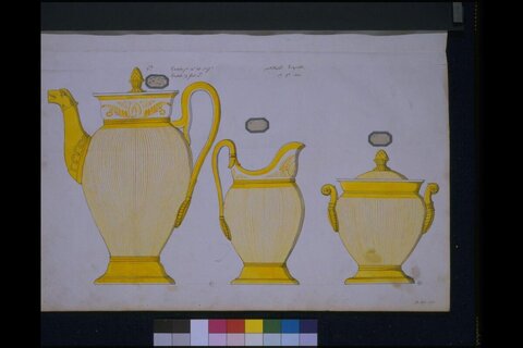 Design Drawing of Yellow Tea Set