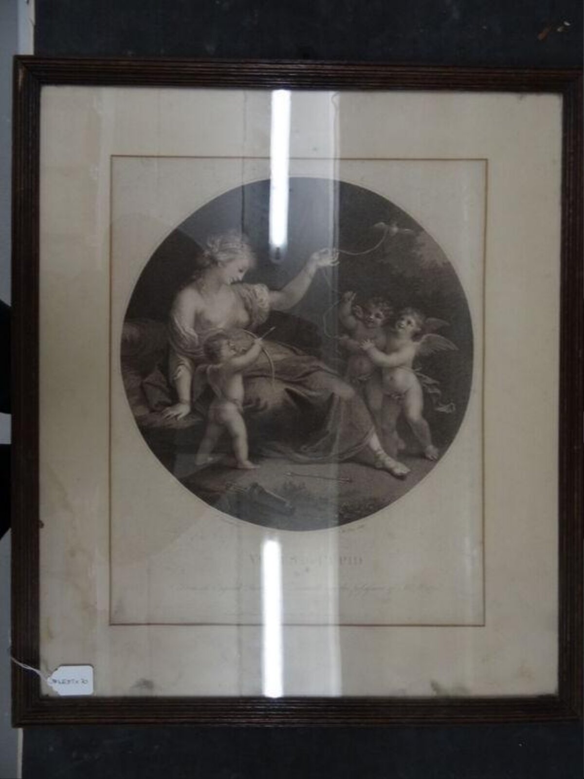 Framed Venus and Cupid Engraving