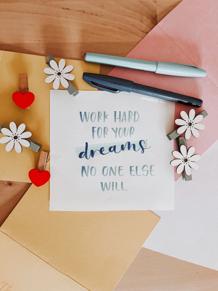Motivational Dream Quote Hand Lettering