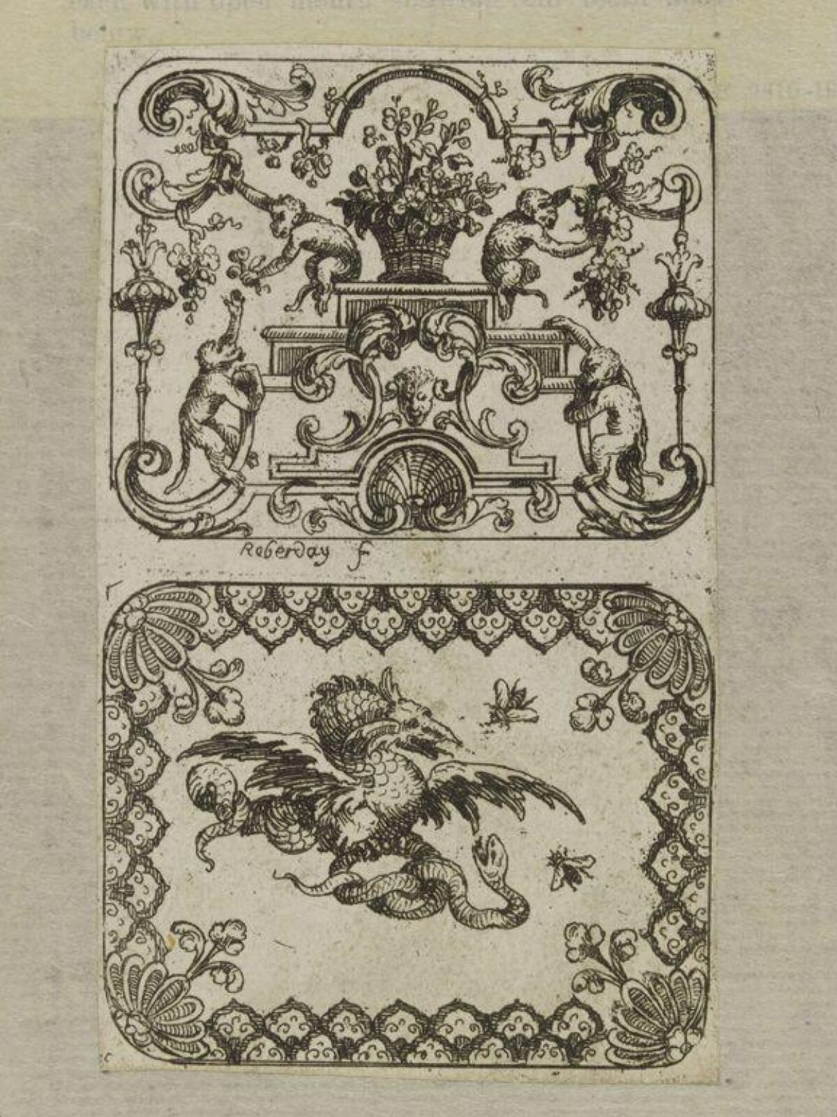 Two Antique Engraved Decorative Panels