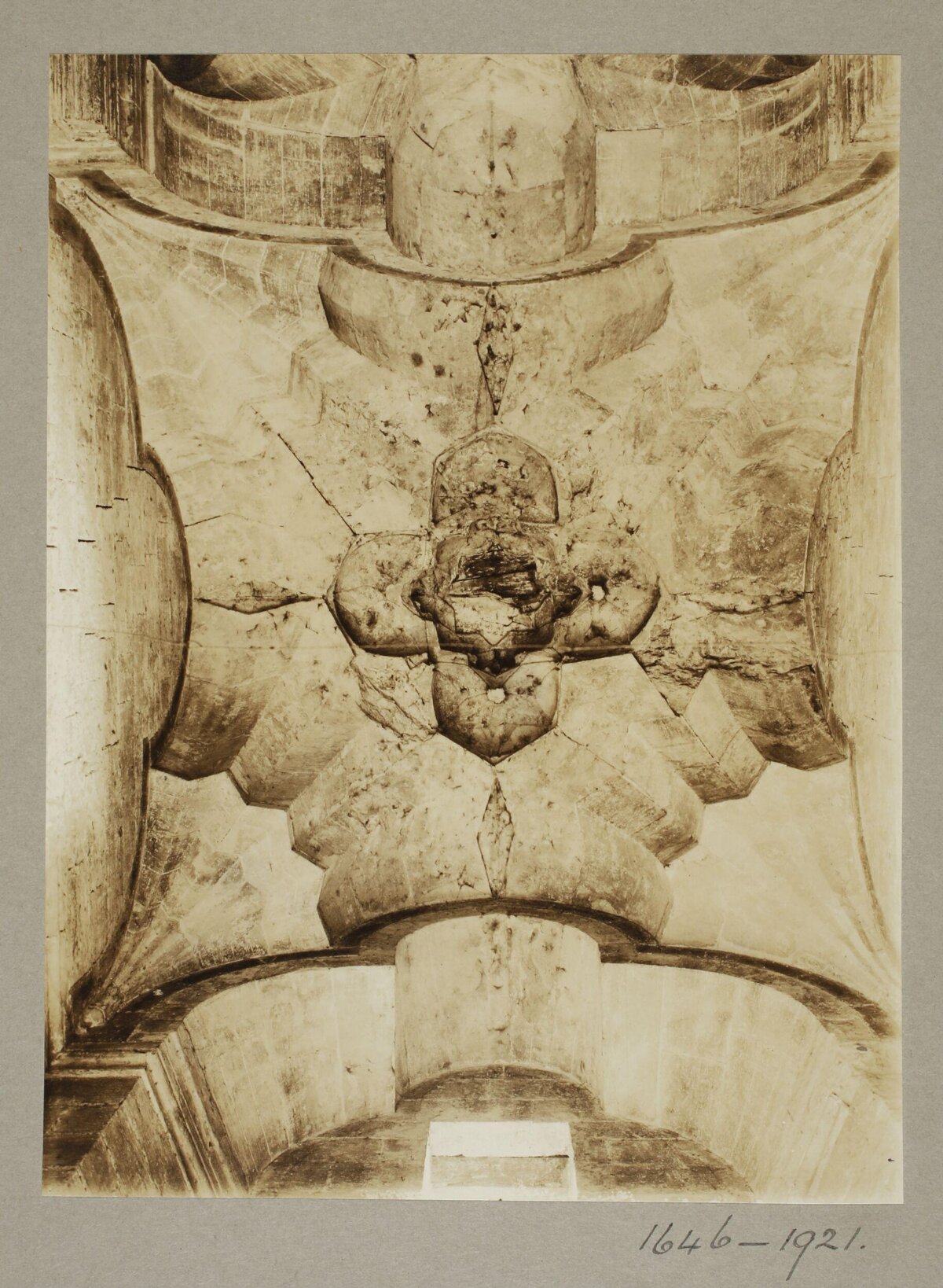 Vintage Photo of Stone Vault Detail