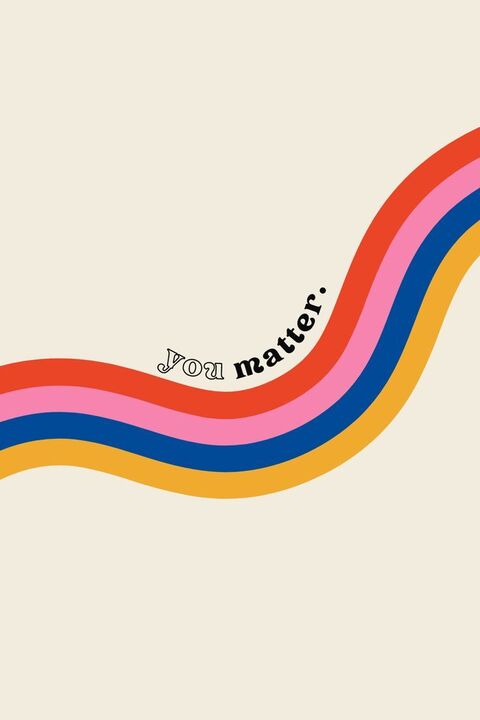 You Matter Retro Rainbow Poster