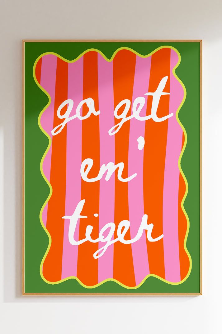 Go Get Em Tiger Framed Wall Art